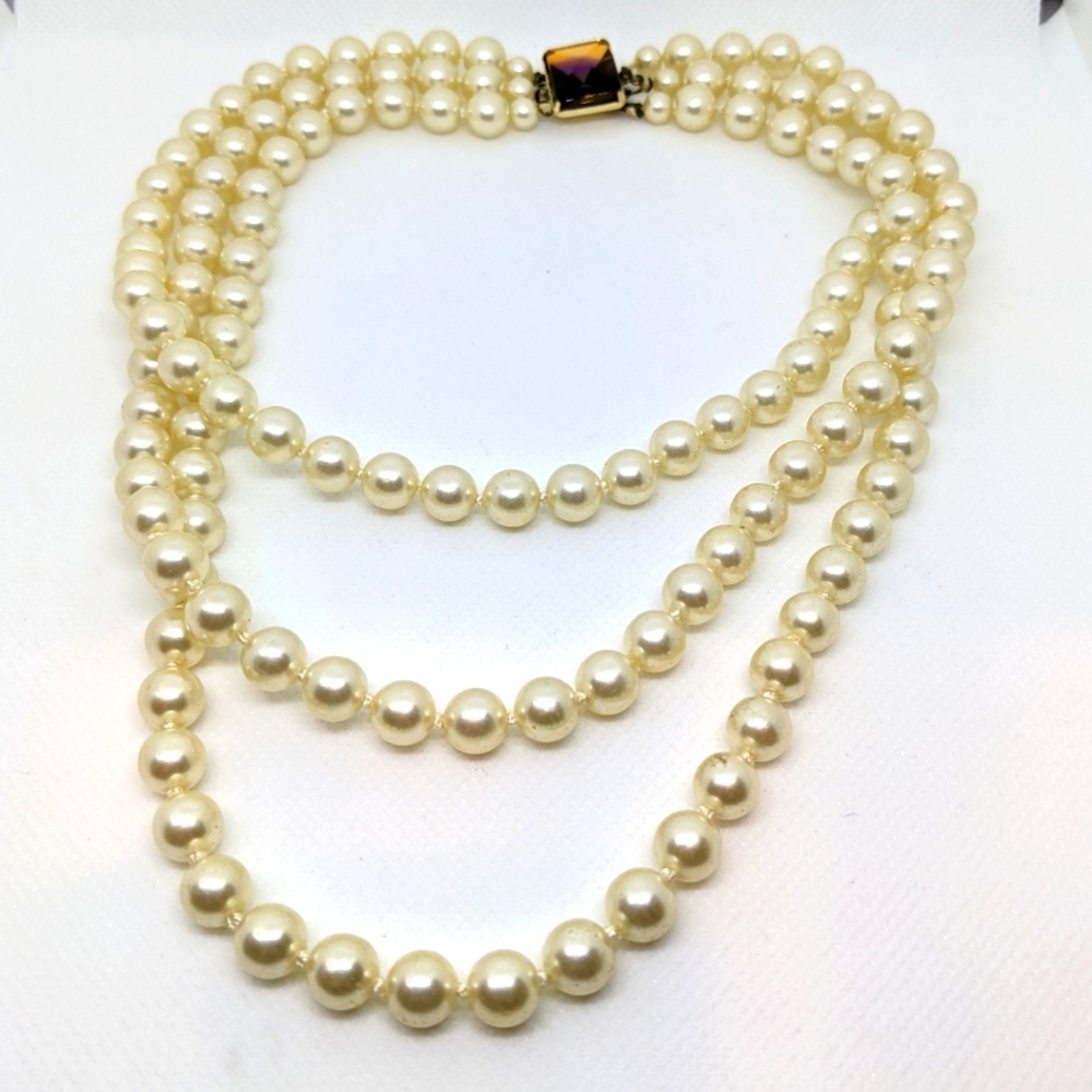Multi Strand Faux Pearl Necklace Japan
